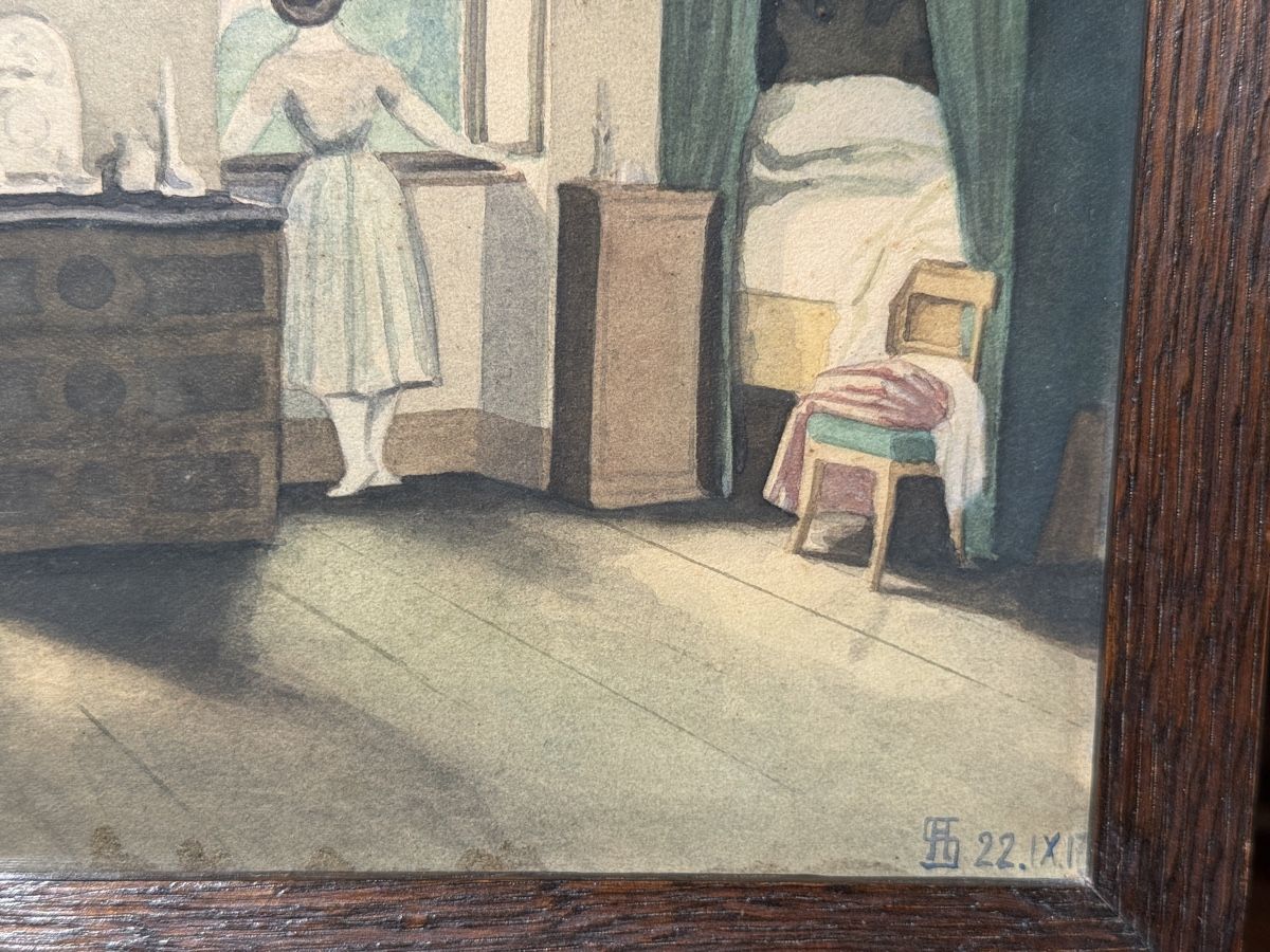 Dipinti: Die Morgenstunde Aquarell aus 1917 – Usato da schaffhausen venduto da VintAntik_1980 5