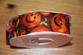 Geschenkband "Halloween" mit Kürbismotiv
