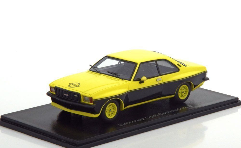 Opel Modellini d'auto: Opel Commodore B GS/E "Steinmetz" 1973 gelb / schwarz   1:43 – Nuovo e nell'imballaggio originale da Gerlafingen venduto da espero88 1