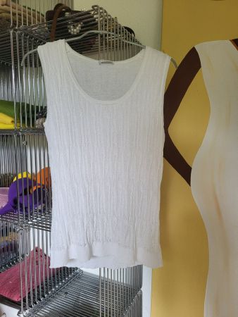 Elégance Paris Strick-Top / Tanktop Weiss – Gr. 36