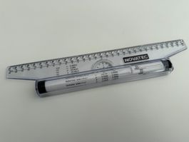 Novatec Massstab mit 2 Rollen, Plexiglas, 30cm, Fabrikneu