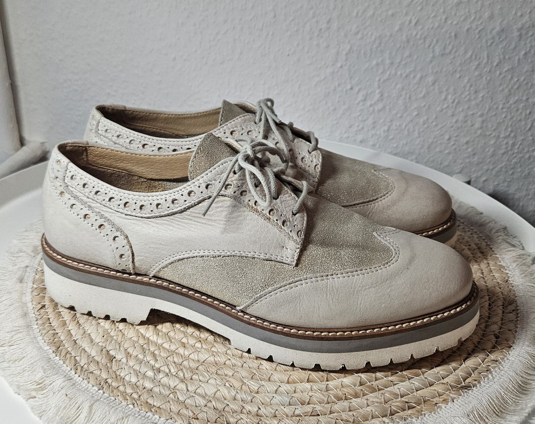 Scarpe da donna: Derbies beige en cuir – Nuovo (secondo la descrizione) da Nyon venduto da nay_y72c 3