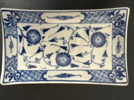 Kleines Plättchen/Schale blauweiss Blumenmuster Keramik 19cm