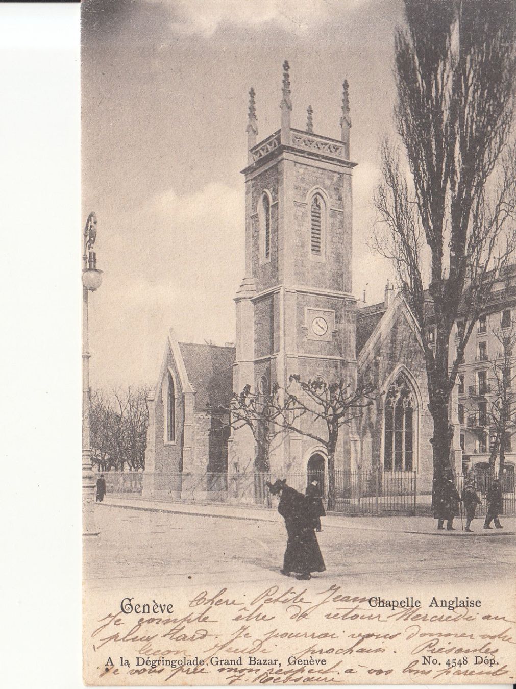 Cartoline postali: Genève Chapelle Anglaise 1902 – Usato da Bürglen TG venduto da StampGraf
