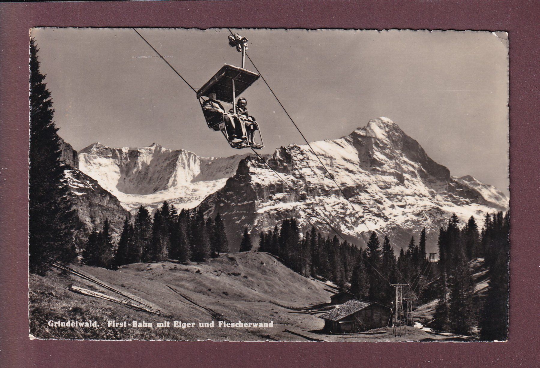 Ansichtskarten: GRINDELWALD - Firstbahn - Eiger - 1953 – Gebraucht aus Pully von nicecards