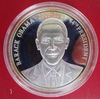 Medaille - Barack Obama US Präsident 2008 - versilbert