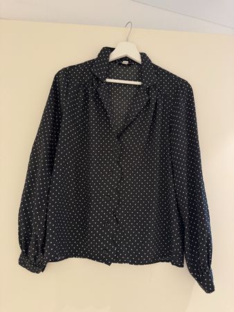 Topshop Bluse Schwarz Gepunktet, Gr. 34, Top Zustand!