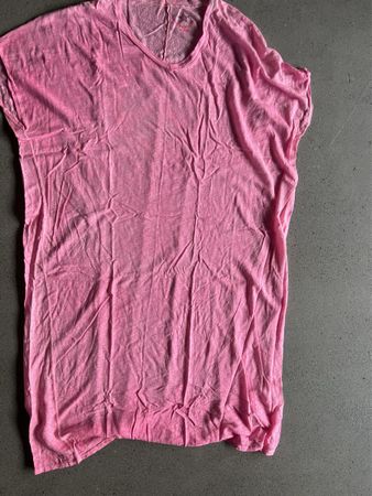 Long Shirt, Kleid, Maxishirt, pink peace symbol, L
