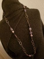 Kette Lagenlook m. verschiedenartigen Beads Glas Lava?
