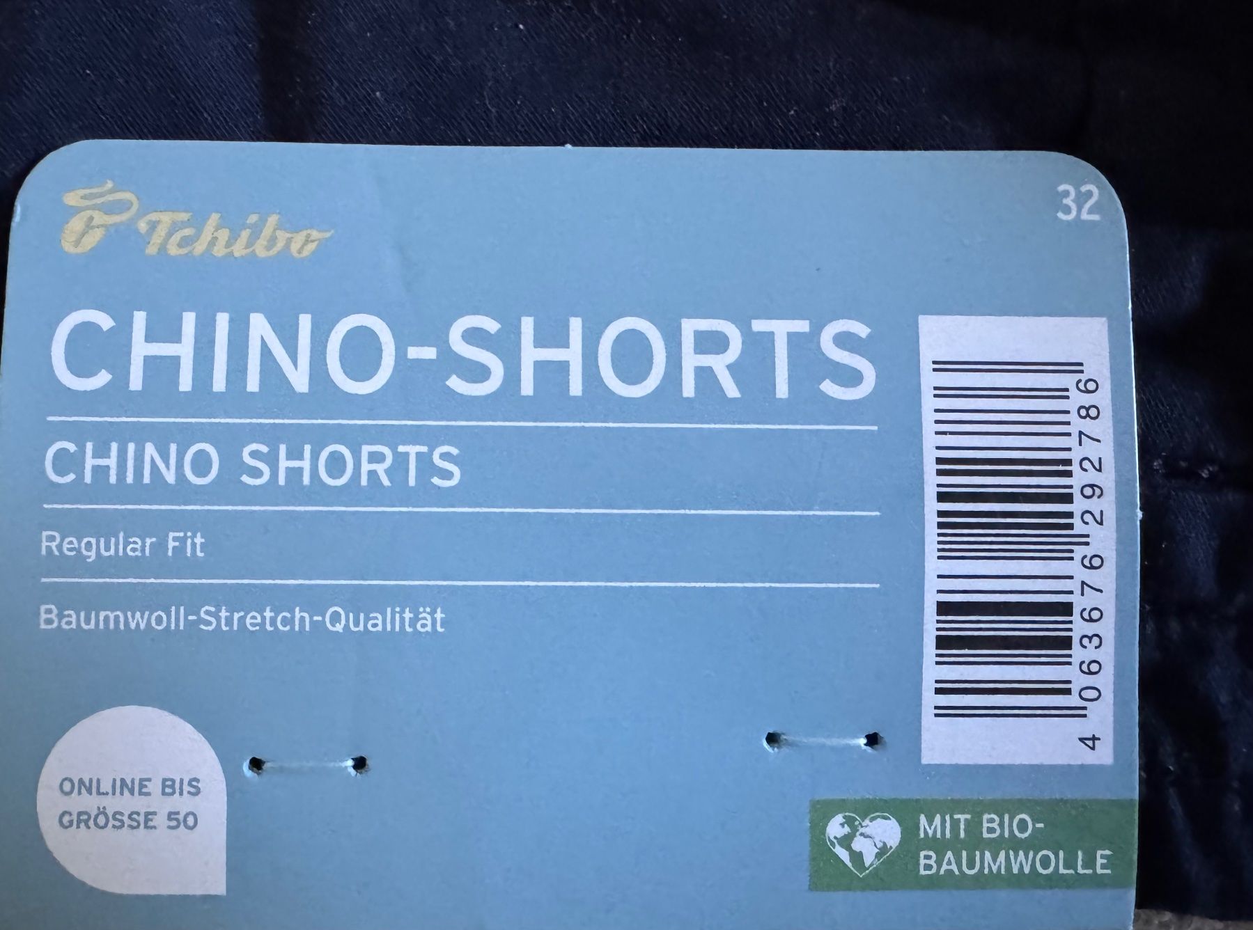 Tchibo Pantaloni: Short Chino Tchibo Essentials, couleur navy, taille 32 – Nuovo e nell'imballaggio originale da Genève venduto da OnSale 2