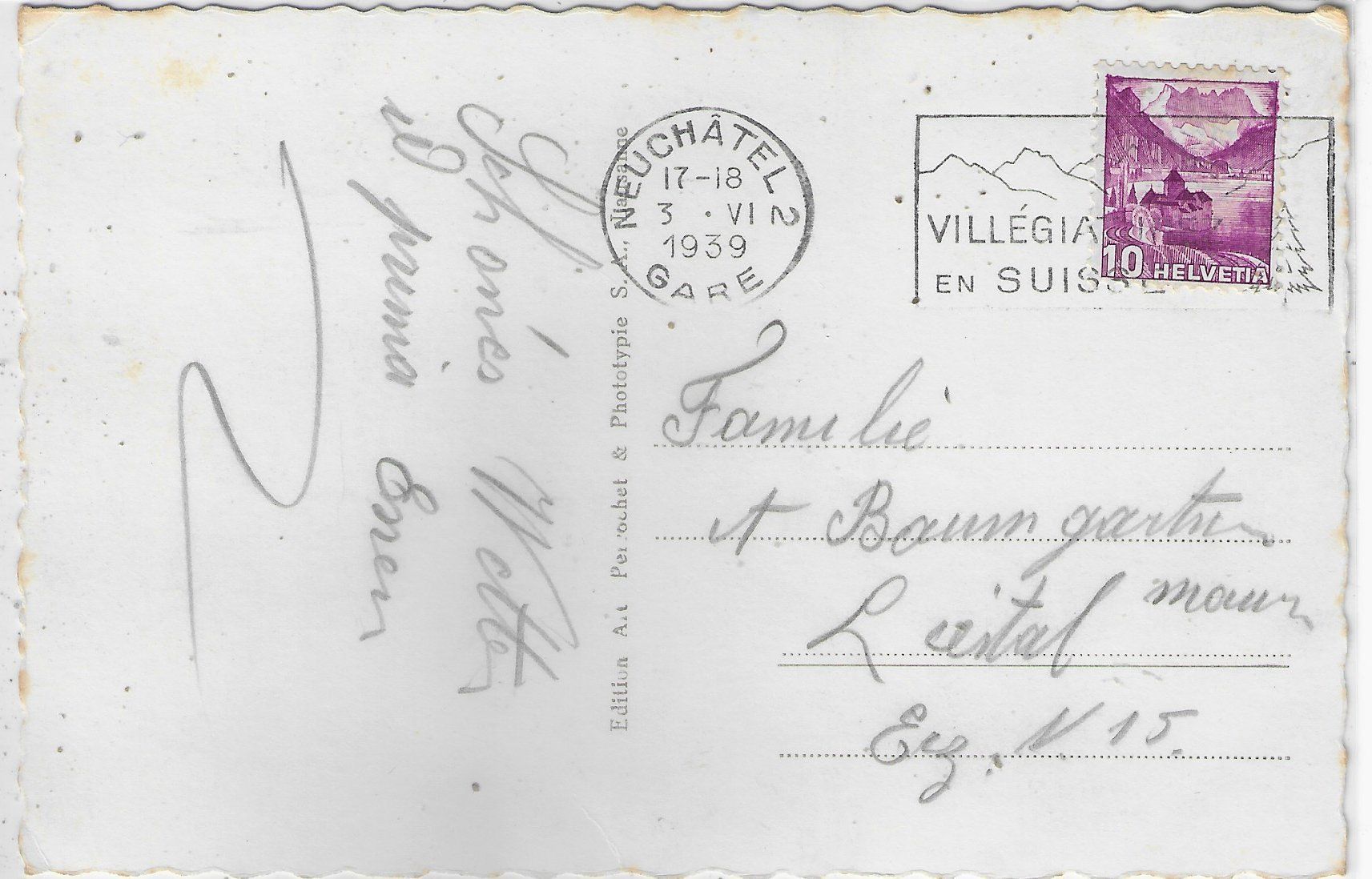 Ansichtskarten: St. Imier - Hotel des XIII Cantons – Gebraucht aus Ettingen von Kartenplanet 1