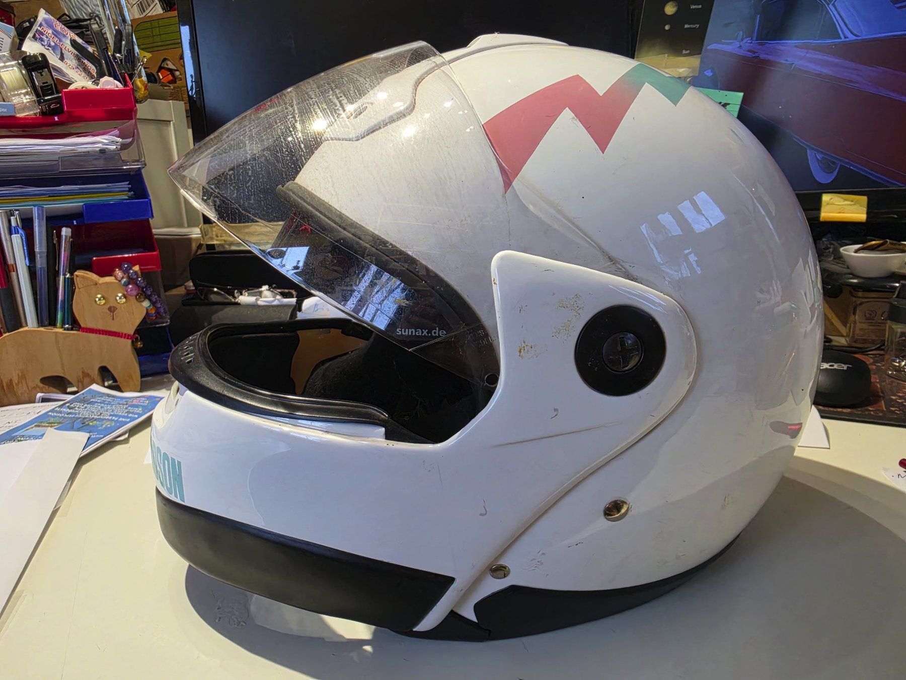 Caschi & visiere: Motorradhelm weiss Grösse M gebraucht – Usato da Mellikon venduto da Musikgarantie 5