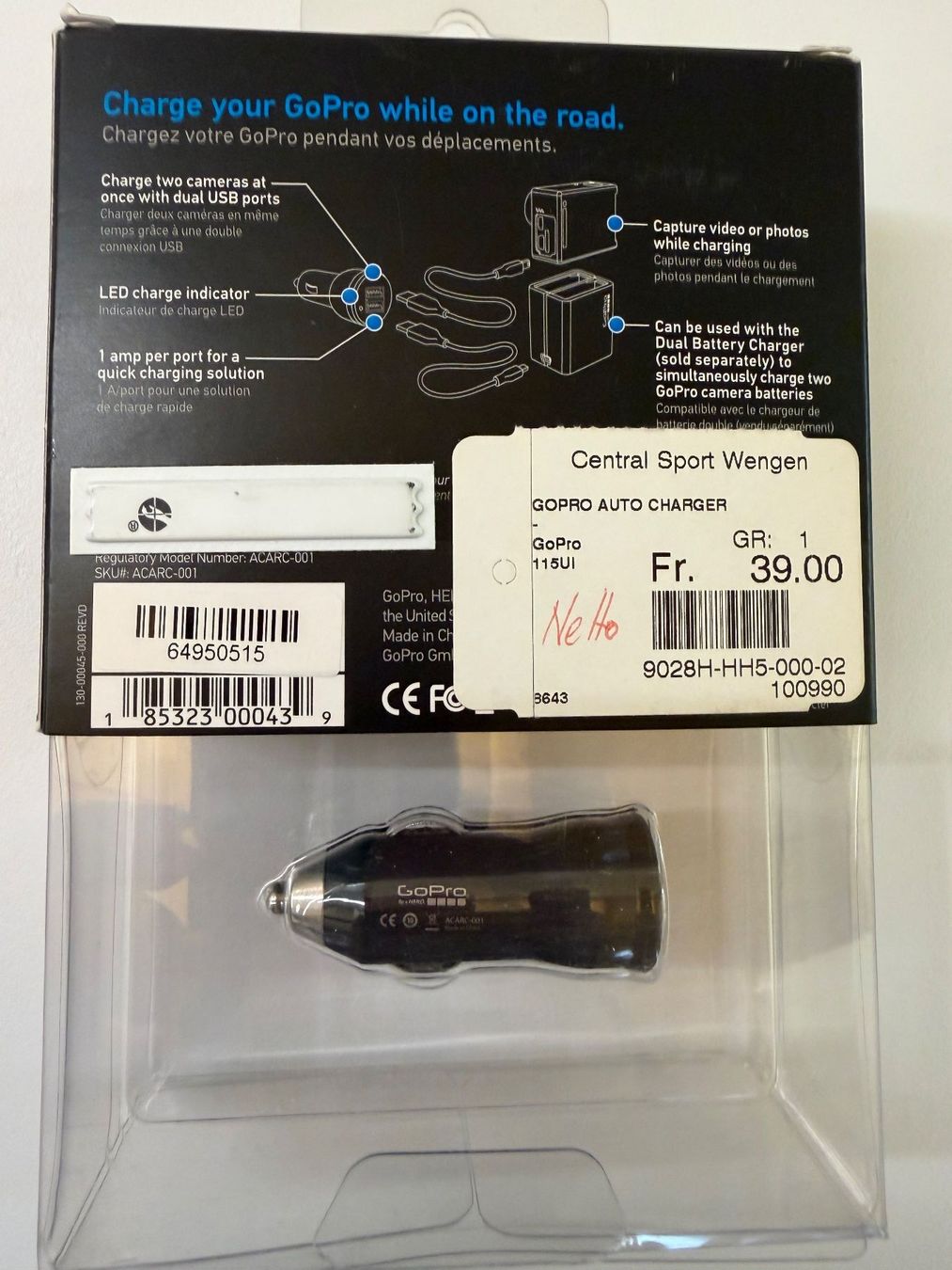 Action Cam: GoPro Auto Charger NEU – Nuovo e nell'imballaggio originale da Wengen venduto da Alpinguru 1