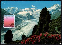 MK Farben der CH - Alpenrosenrot, beim Morteratschgletscher