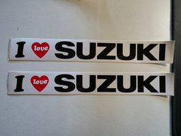 2x Abziehbild - I Love Suzuki - 29 cm x 4 cm