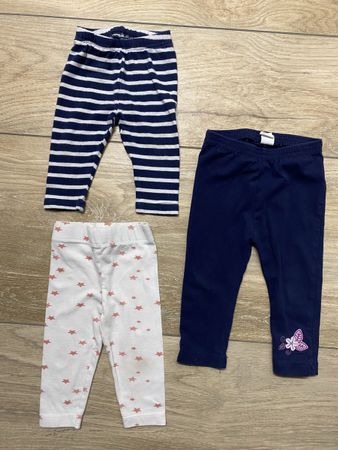 3er-Set kurze und lange Baby-Leggings für Mädchen, Größe 68