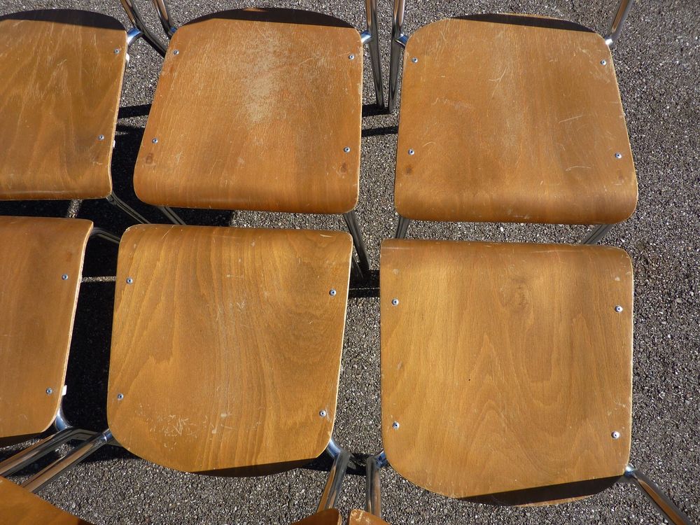 7 Stühle Holzstühle Stapelstühle Seminarstühle stapelbar 4