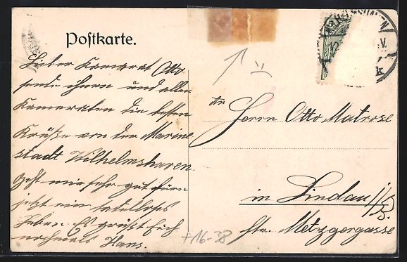 Cartoline postali: Grusskarten-AK Wilhelmshaven, Werft-Tor, – Usato da Berlin venduto da bartko-reher 1