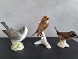3 x Vogelfiguren Beswick, W. Goebel, Deutsch und England