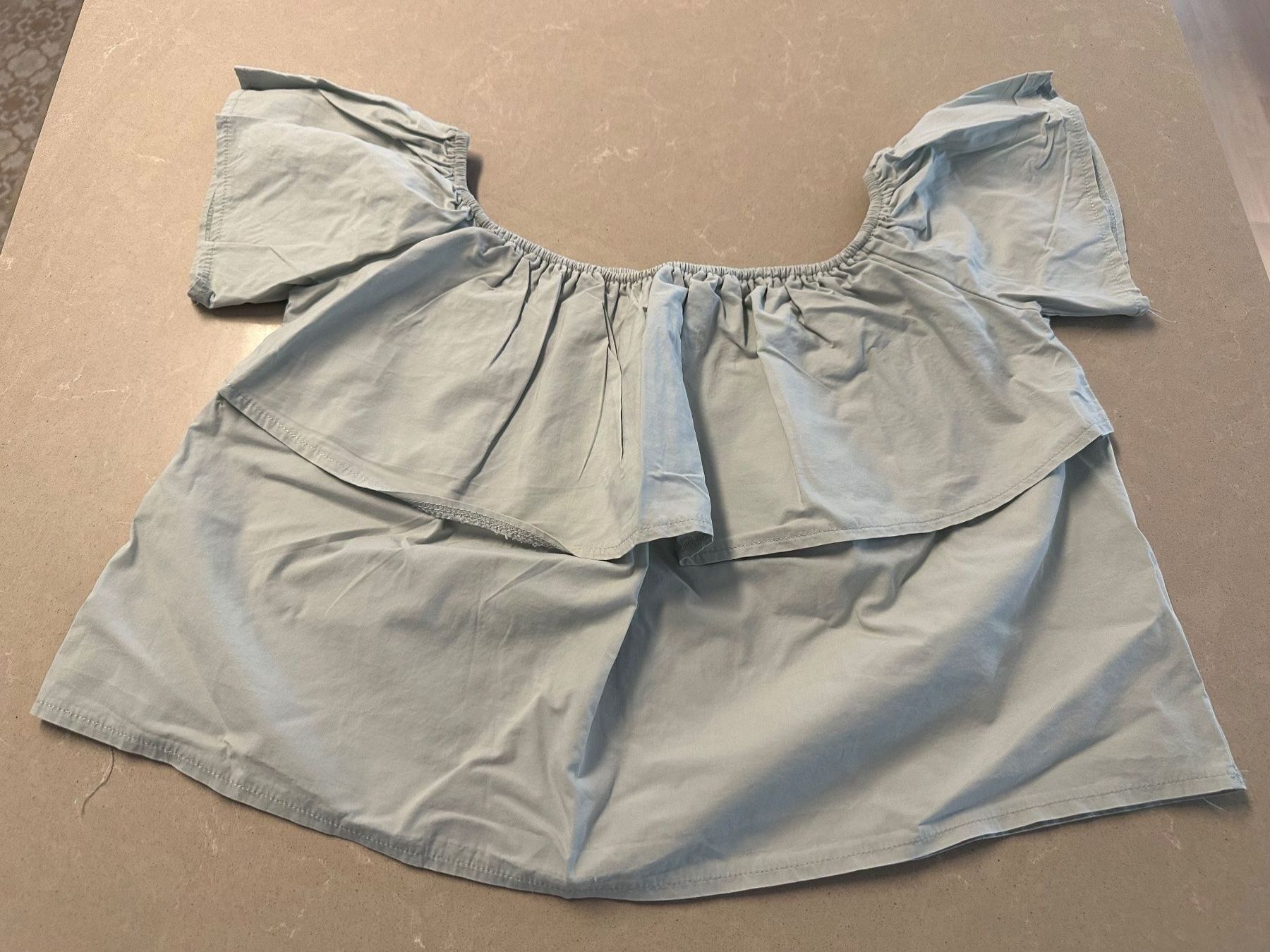 Top: Mintfarbenes Off-Shoulder Crop Top | S/M | Sommer & Boho – Usato da Weggis venduto da _GMA9