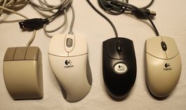 Konvolut 4 Retro PC Mäuse Logitech & Digital Vintage
