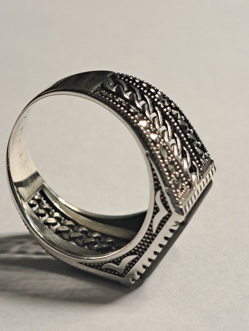 Ringe: 0008 - Bague en argent, Onyx, taille 57 – Neu und originalverpackt aus Neuchâtel von NIDAVELIR 2