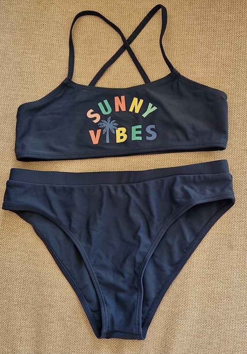 Badekleider & Bikinis: Bikini Gr.146/152 Dunkelblau mit Aufdruck – Neu (gemäss Beschreibung) aus Appenzell von Top_Top