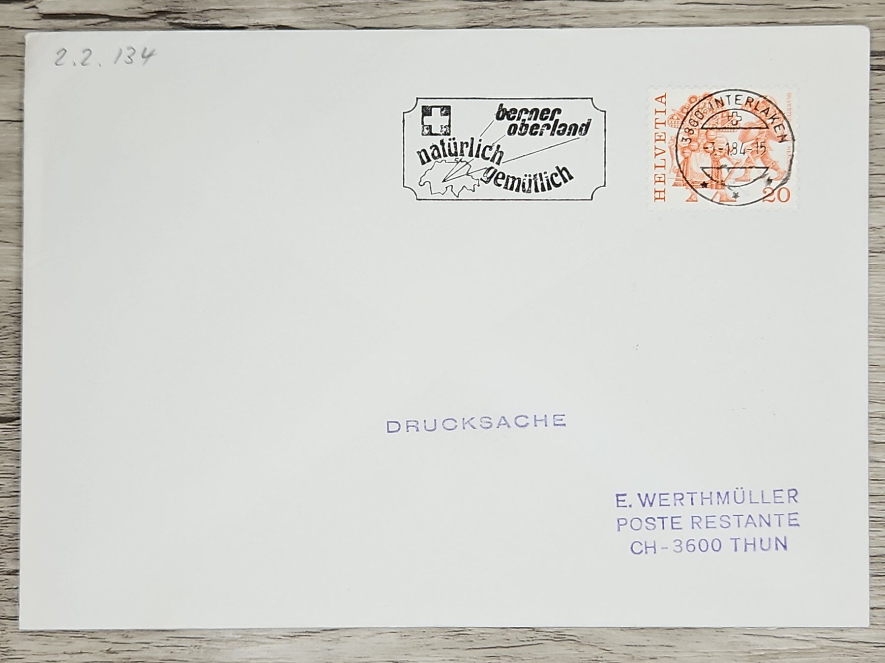 Tutti i francobolli: CL02 Enveloppe + Timbre Suisse 1984 – Usato da Cousset venduto da Patrick_Collections