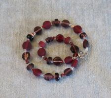 Glas - Perlenkette bordeaux-rot
