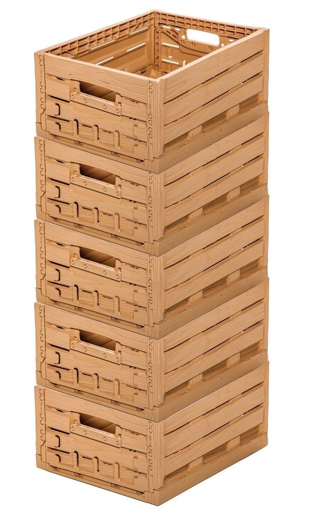 Casse di trasporto: Faltbare Klappbox Holzoptik 40 x 30 cm – Nuovo e nell'imballaggio originale da Bülach venduto da Palawan 1