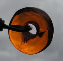 ♥ BALTISCHER BERNSTEIN / PI SCHEIBE / COGNAC / 20 MM ♥