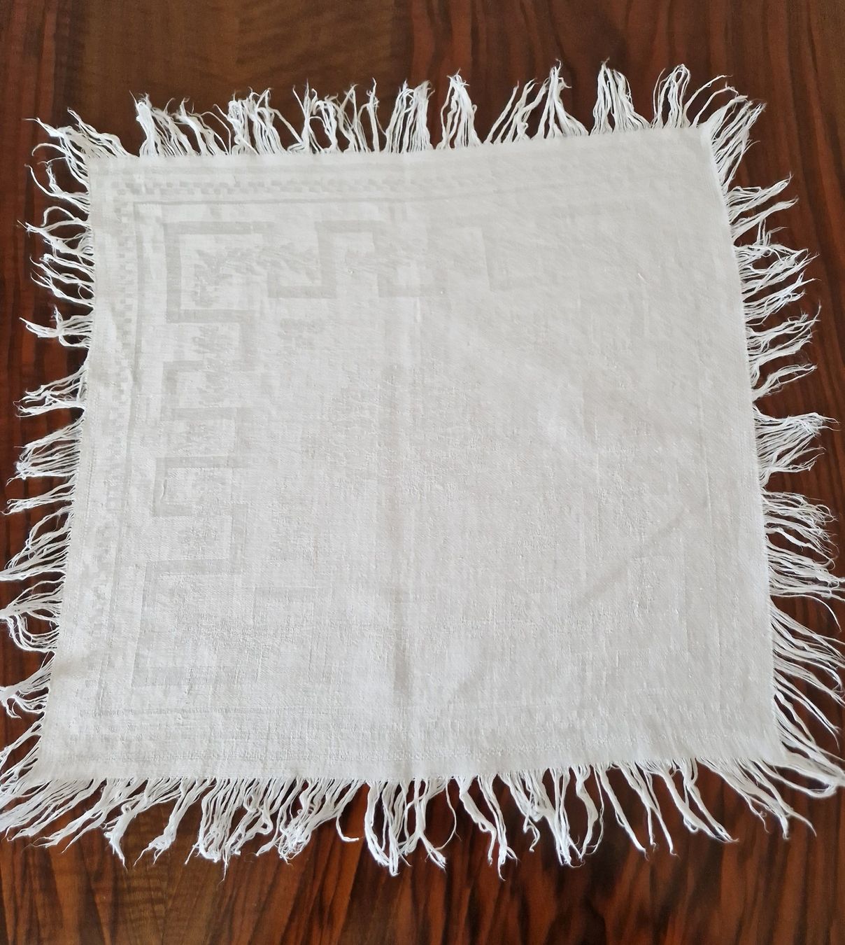 Biancheria da letto: Seidendamast Servietten 41x41cm. – Usato da Bern venduto da Antikbatik 4