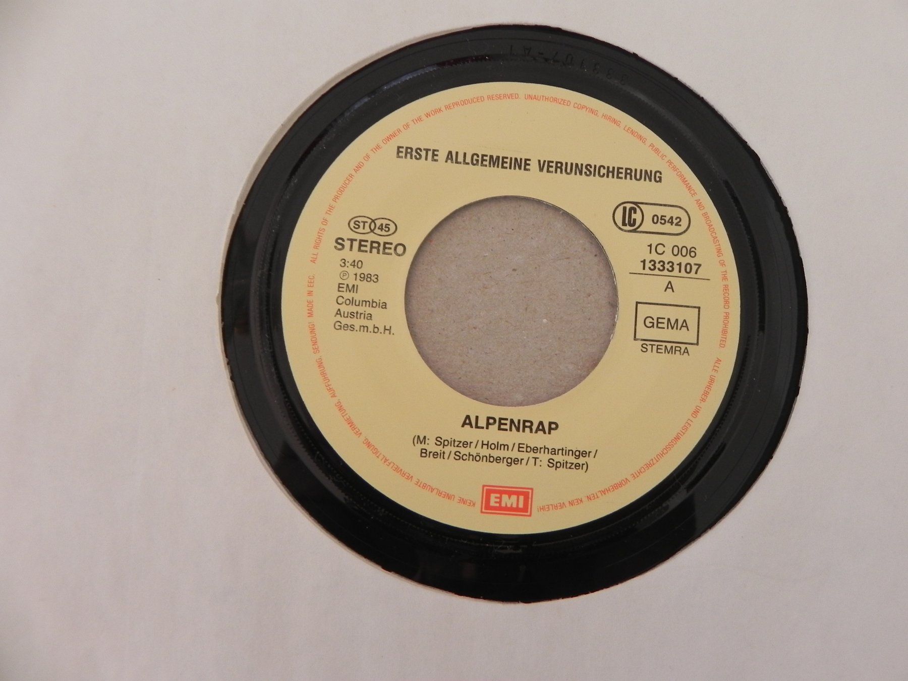 Dischi in vinile: Single 7 " Austria Ulk Pop Rock Band EAV 1983 Alpenrap Rap – Usato da Siebnen venduto da krimsie 2