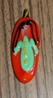 Schmuckanhänger Muranoglas orange-grün NEU