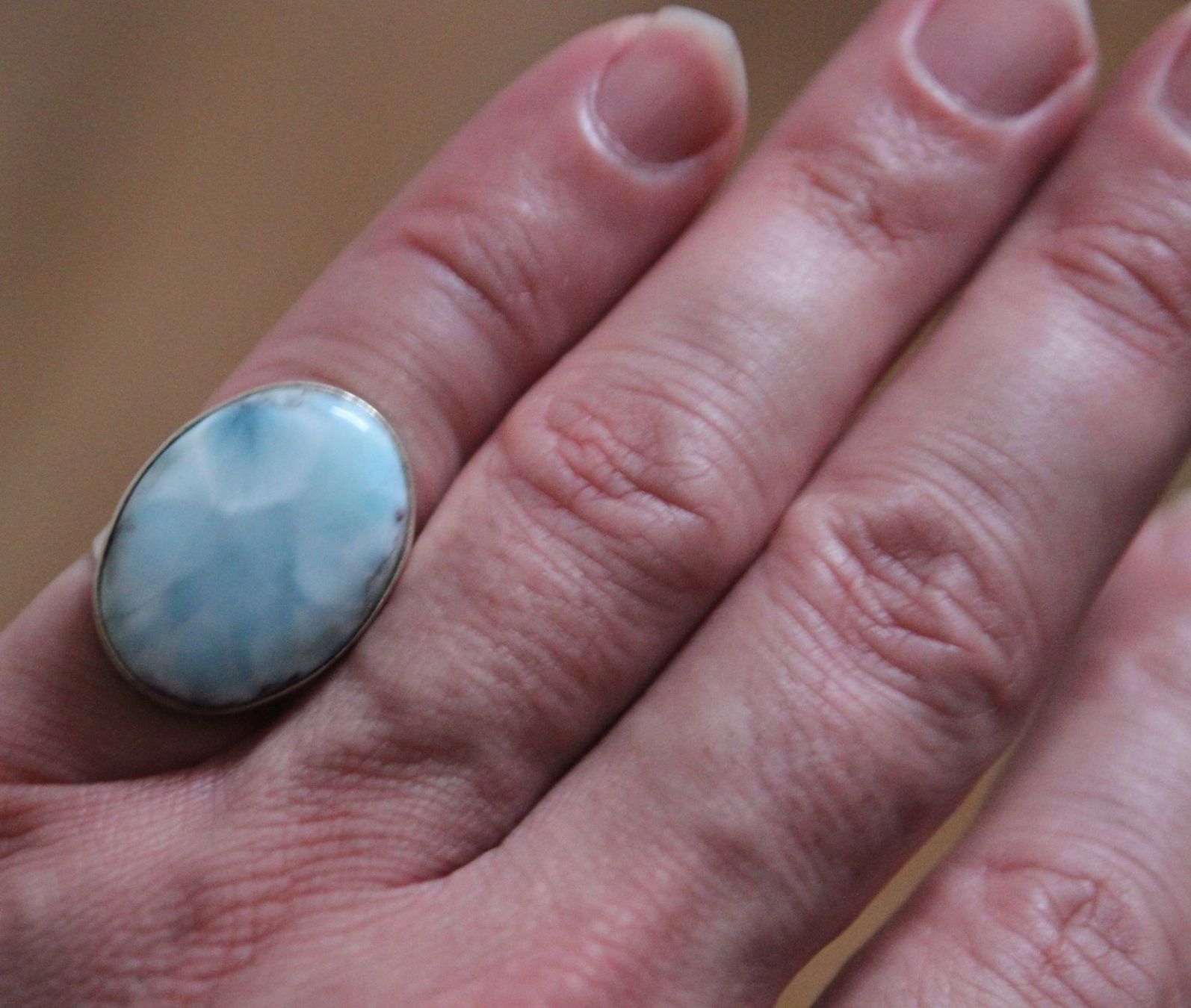 Anelli: NEU: Larimar Ring Schmuck Grösse 55 – Nuovo (secondo la descrizione) da Matten b. Interl venduto da EdelsteineInterlaken 4