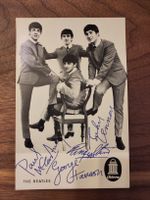 gedruckte Autogrammkarte von den Beatels