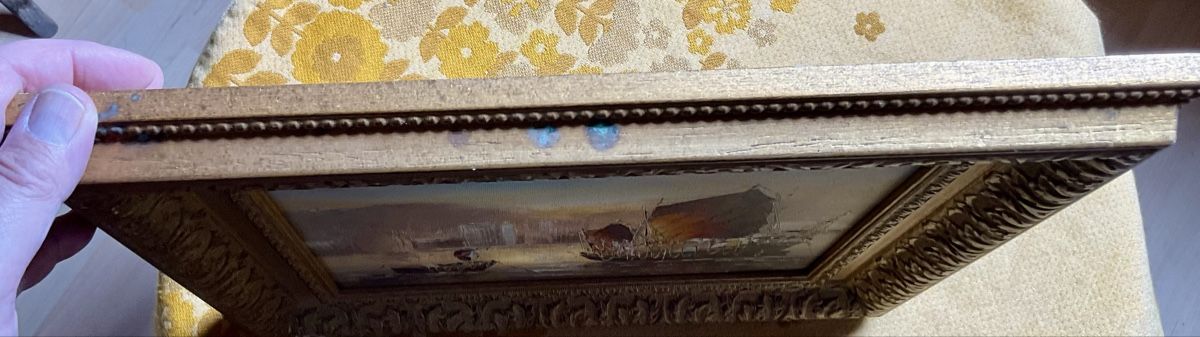 Gemälde: Ölgemälde mit Goldrahmen, Asiatische Boote – Gebraucht aus Endingen von nathan05 2
