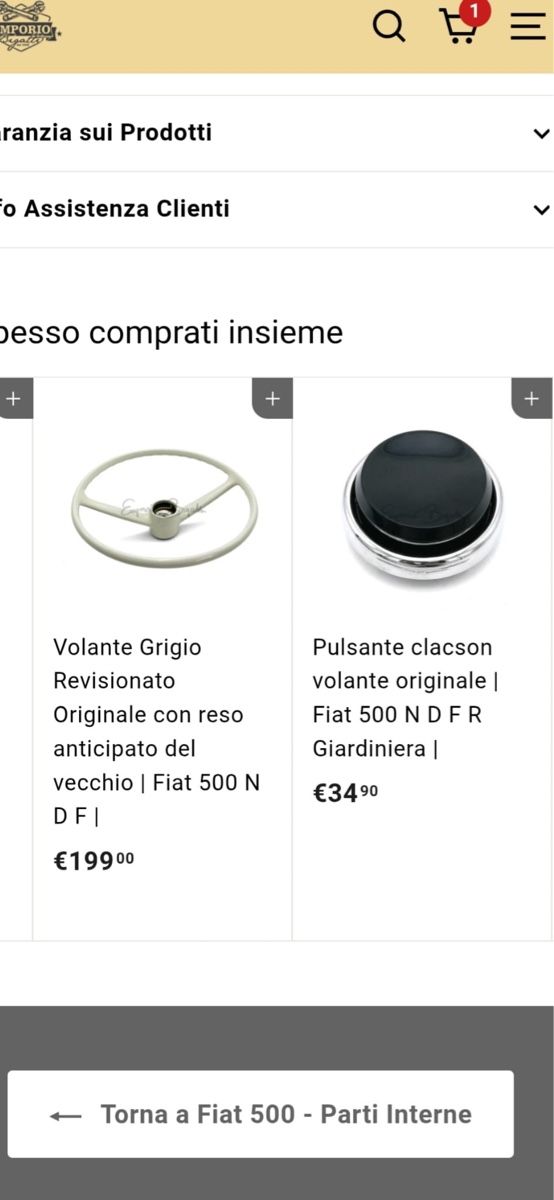 Fiat Tutti pezzi di ricambio auto: Fiat 500 D / N komplett Lenkrad – Nuovo (secondo la descrizione) da Dielsdorf venduto da Luigi1989 2