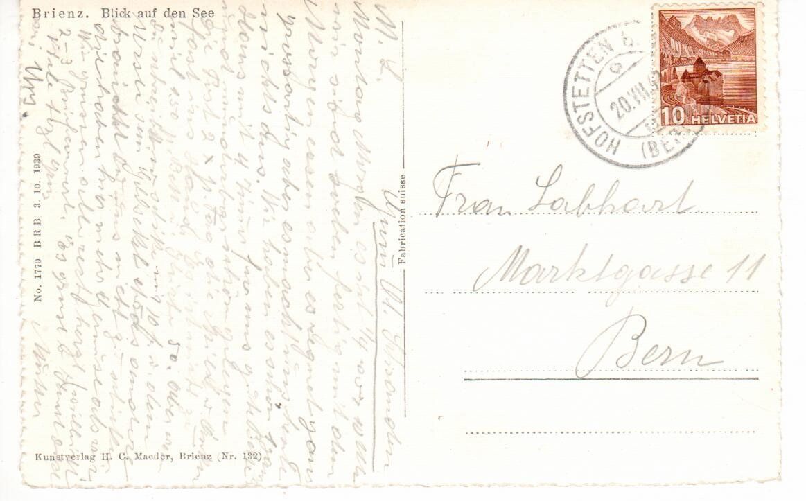 Cartoline postali: Brienz – Usato da Wolhusen venduto da Curver9 1