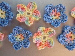 8 Stk. Blumen Applikation, Aufnäher, zum Basteln, Dekoration