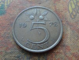 PAYS-BAS  Nederland  5  Cent  1972