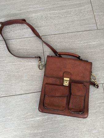 Vintage The Bridge Ledertasche Messenger Bag Braun Top