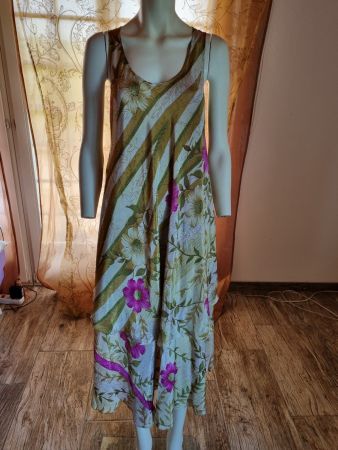 Schönes Boho-Kleid – Beige/Violett – Gr. L (1-Size)