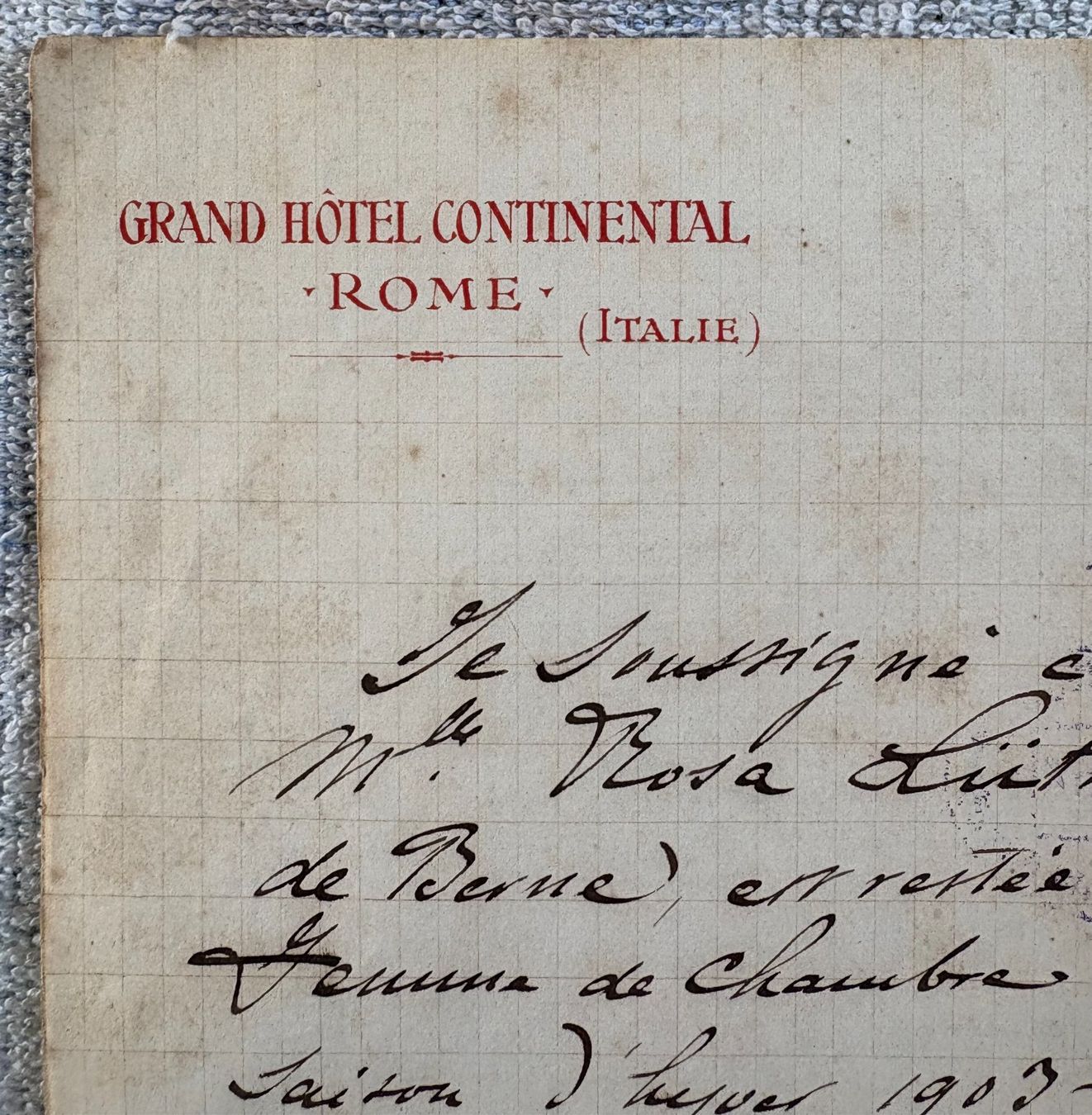 Dokumente: GRAND HOTEL CONTINENTAL ROME 1904 – Gebraucht aus Ostermundigen von wini63 1