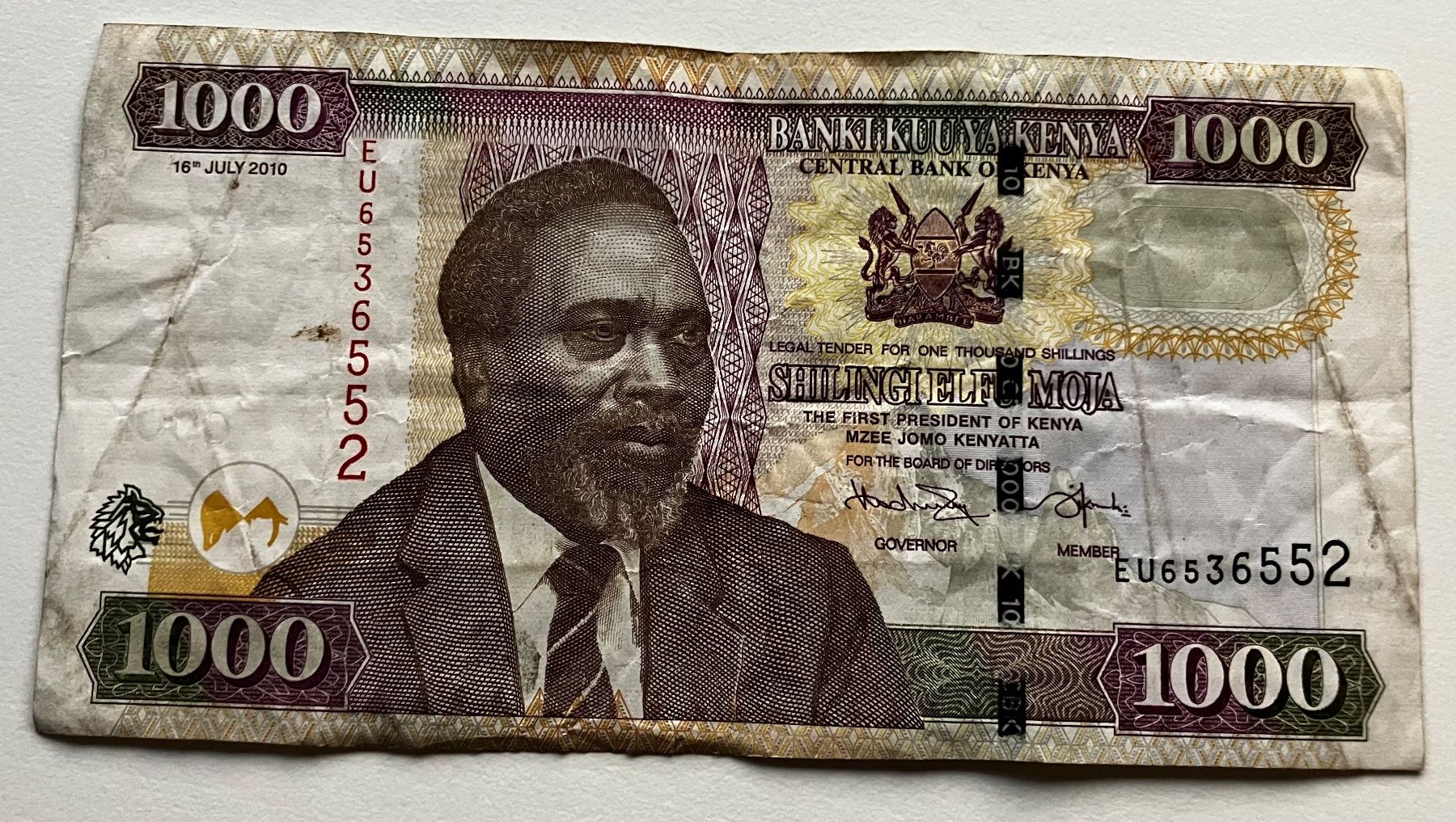 Billets de banque: Kenia 1000 Shilingi 2010 – D'occasion à Algetshausen par Carrhard