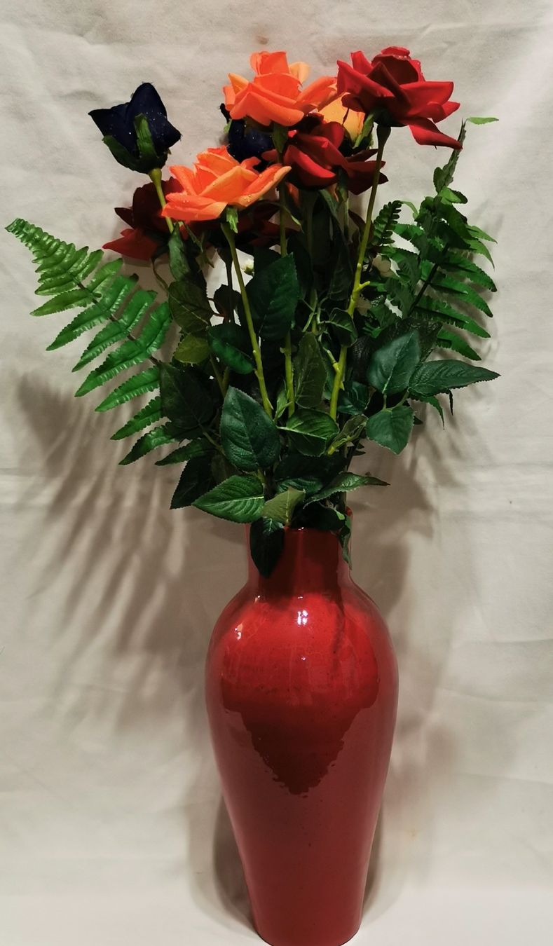 Vasi & Recipienti: Vase Keramik 41 cm. mit Blumen  – Usato da Basel venduto da Treasurehunter