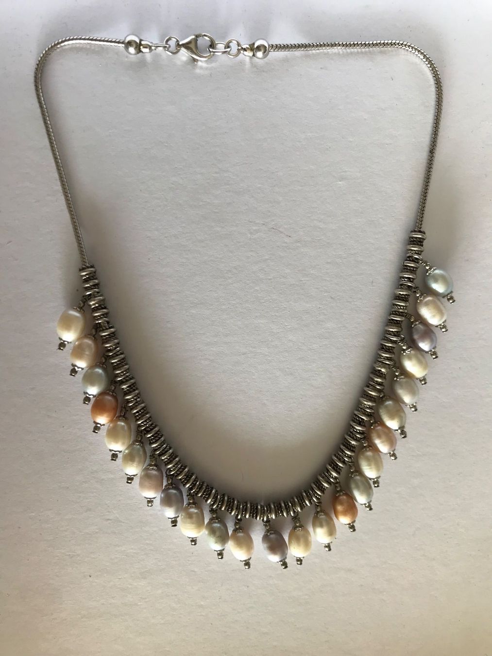 Ketten: Collier de perles naturelles multicolores - plaqué argent – Gebraucht aus Grimisuat von eliseba88
