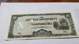 Seltene 10 Pesos Banknote, Philippinen, Japanische Besetzung