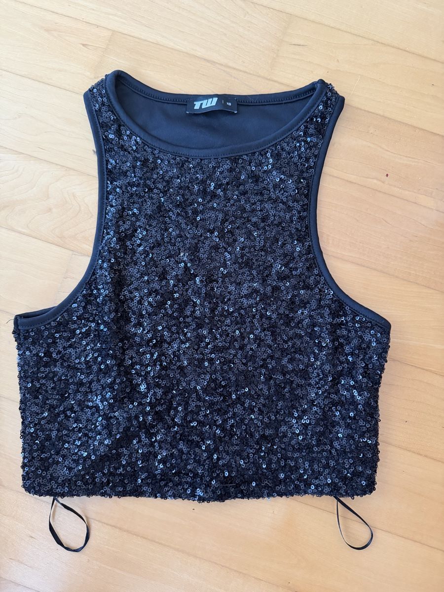 Tally Weijl Tops: Black Glitter Top – Neu (gemäss Beschreibung) aus Wil SG von fam_r6xv