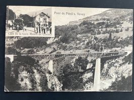 Pont de Fénil s.Vevey, Café de la Gare Monts de Corsier/Zug